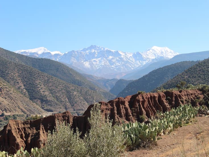 Atlas Mountains, Morocco, With Snow Covered Peaks in the Distance